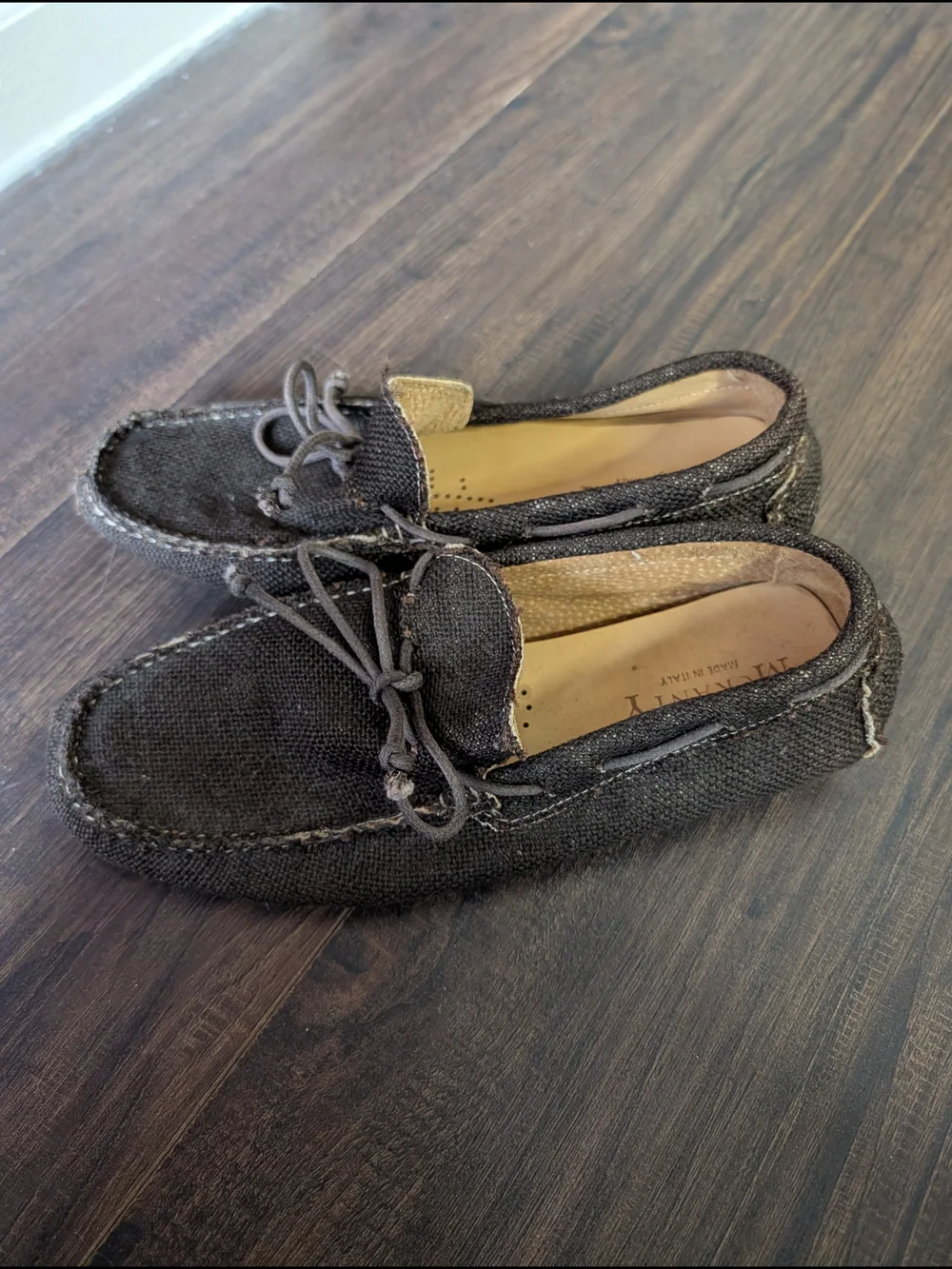 McKanty Made In Italy Woven Straw/Hemp Moc Toe Boat Shoes Loafers IT 40